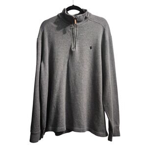 Polo by Ralph Lauren Mens‎ Gray 1/4 Zip Long Sleeve Pullover Sweater XL